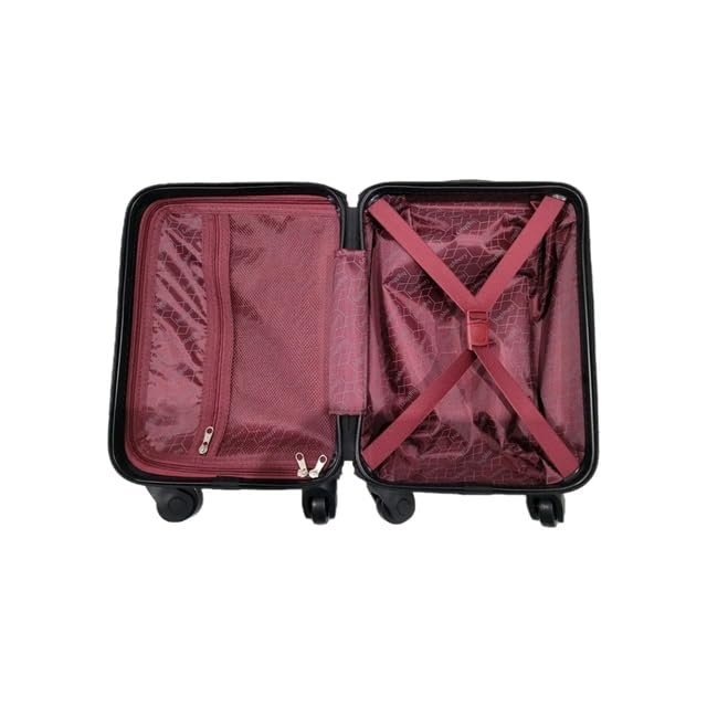 Ryanair Wizzair Underseat Approved Hardshell Trolley Suitcase Burgandy 40x20x25cm