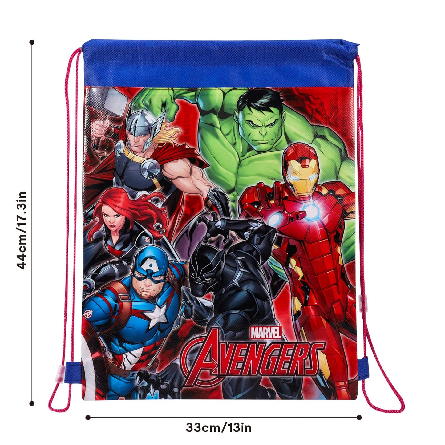 Marvel Avengers Pull String Bag Childrens P.E Gym Shoe Swimming Kit Drawstring Bag For Kids