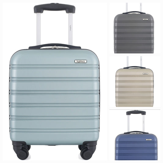 Highbury Easyjet Jet2 underseat approved hardshell trolley suitcase 45x36x20cm including wheels in Navy, Grey, Gold and Sage Green colour