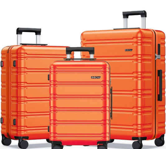 BEOW Luggage Sets 3 Piece Hardside Expandable Suitcase Set with Spinner Wheels Durable Lightweight Luggage with TSA Lock