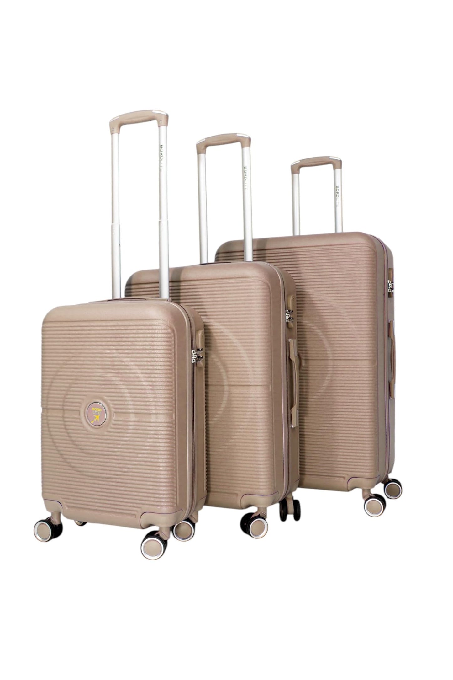 Bordlite Lightweight 8-Wheel Spinner Suitcase – Durable Hardshell Luggage with Adjustable Trolley Handle, Combination Lock, and 360° Double-Wheel Stability