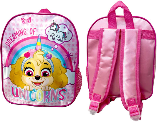 Paw Patrol Girls Backpack Skye Character Bag Kids School Rucksack Pink Carry Bag