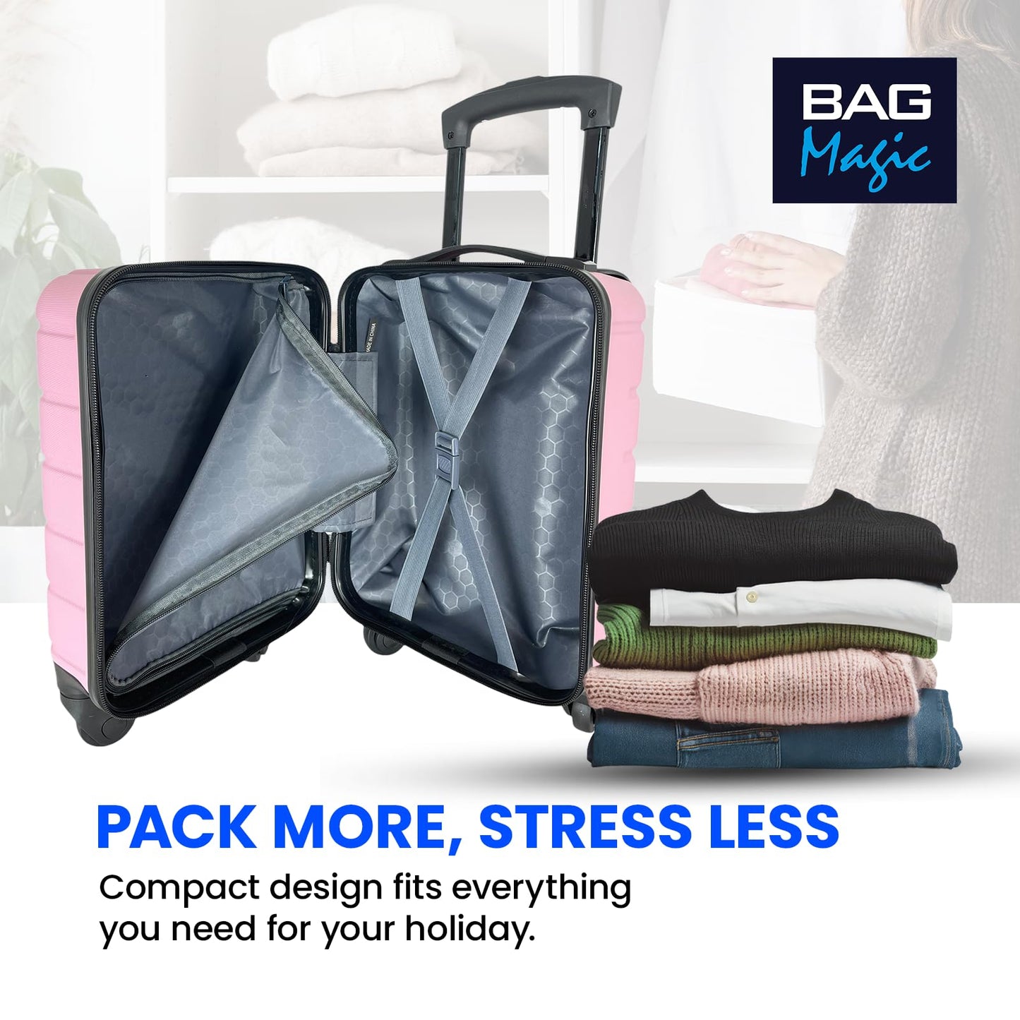 Bordlite Lightweight ABS Underseat Hard Cabin Suitcase 40x25x20cm | Cabin Approved EasyJet, RyanAir British Airways, Emirates, Virgin Atlantic & More