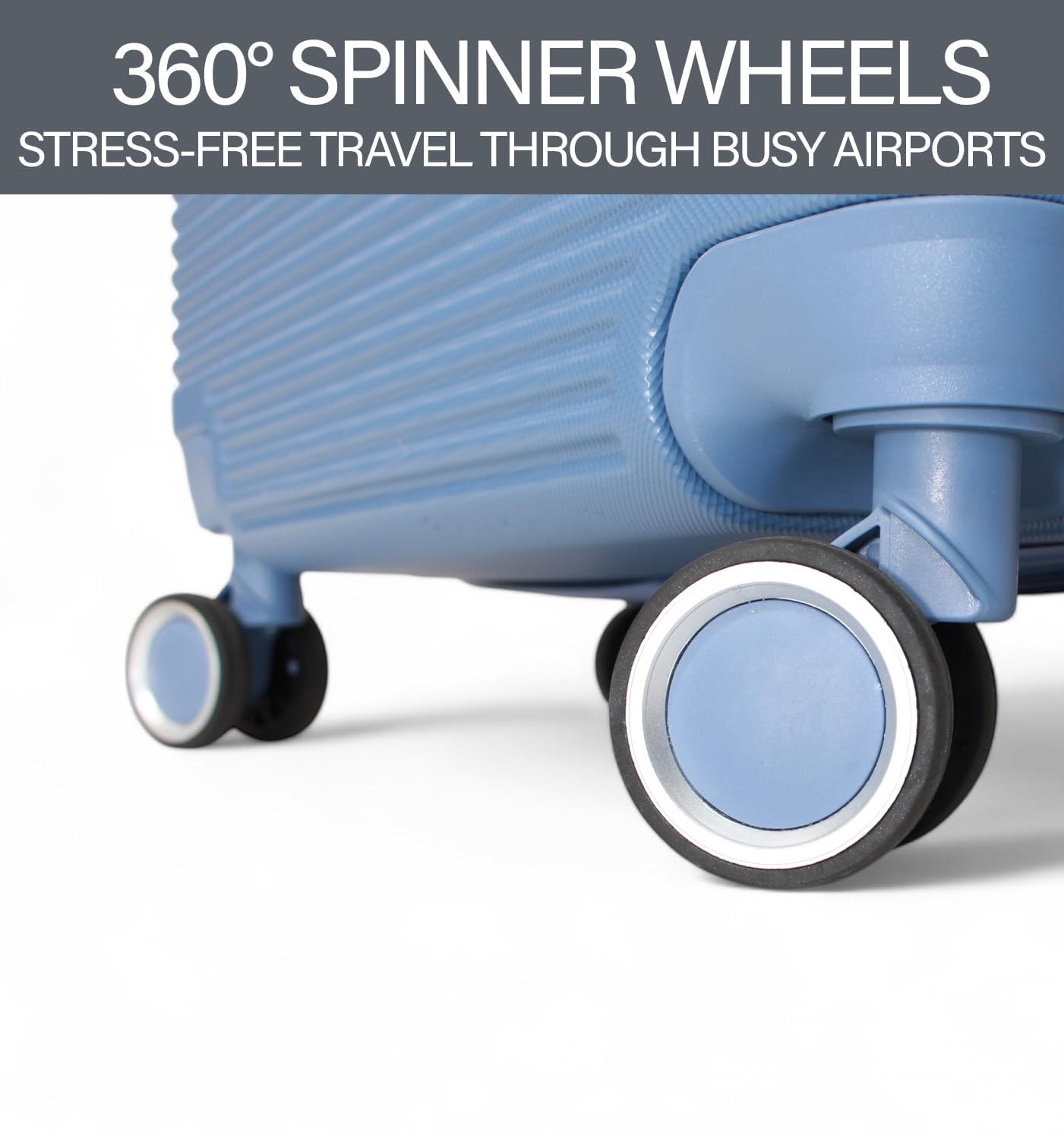 Bordlite Lightweight 8-Wheel Spinner Suitcase – Durable Hardshell Luggage with Adjustable Trolley Handle, Combination Lock, and 360° Double-Wheel Stability