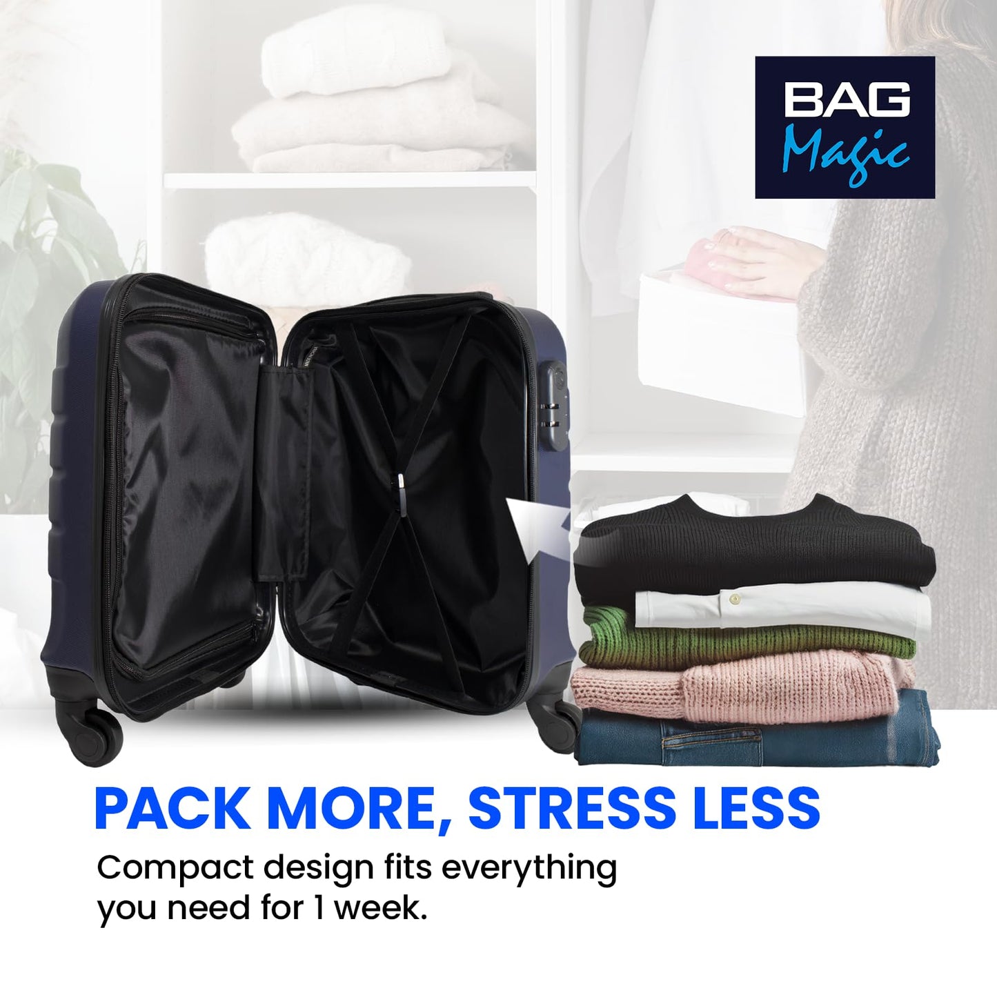 Bordlite Lightweight ABS Underseat Hard Cabin Suitcase - 45x36x20cm | Cabin Approved EasyJet, British Airways, Emirates, Virgin Atlantic & More