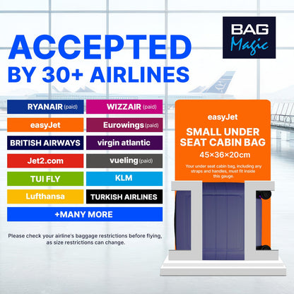 Bordlite Lightweight ABS Underseat Hard Cabin Suitcase - 45x36x20cm | Cabin Approved EasyJet, British Airways, Emirates, Virgin Atlantic & More