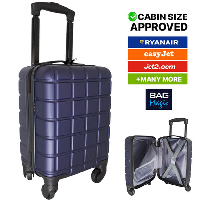 Ryanair wizzair Lightweight ABS Underseat Hard Cabin Suitcase 40x25x20cm | Cabin Approved Wizzair, RyanAir - Navy