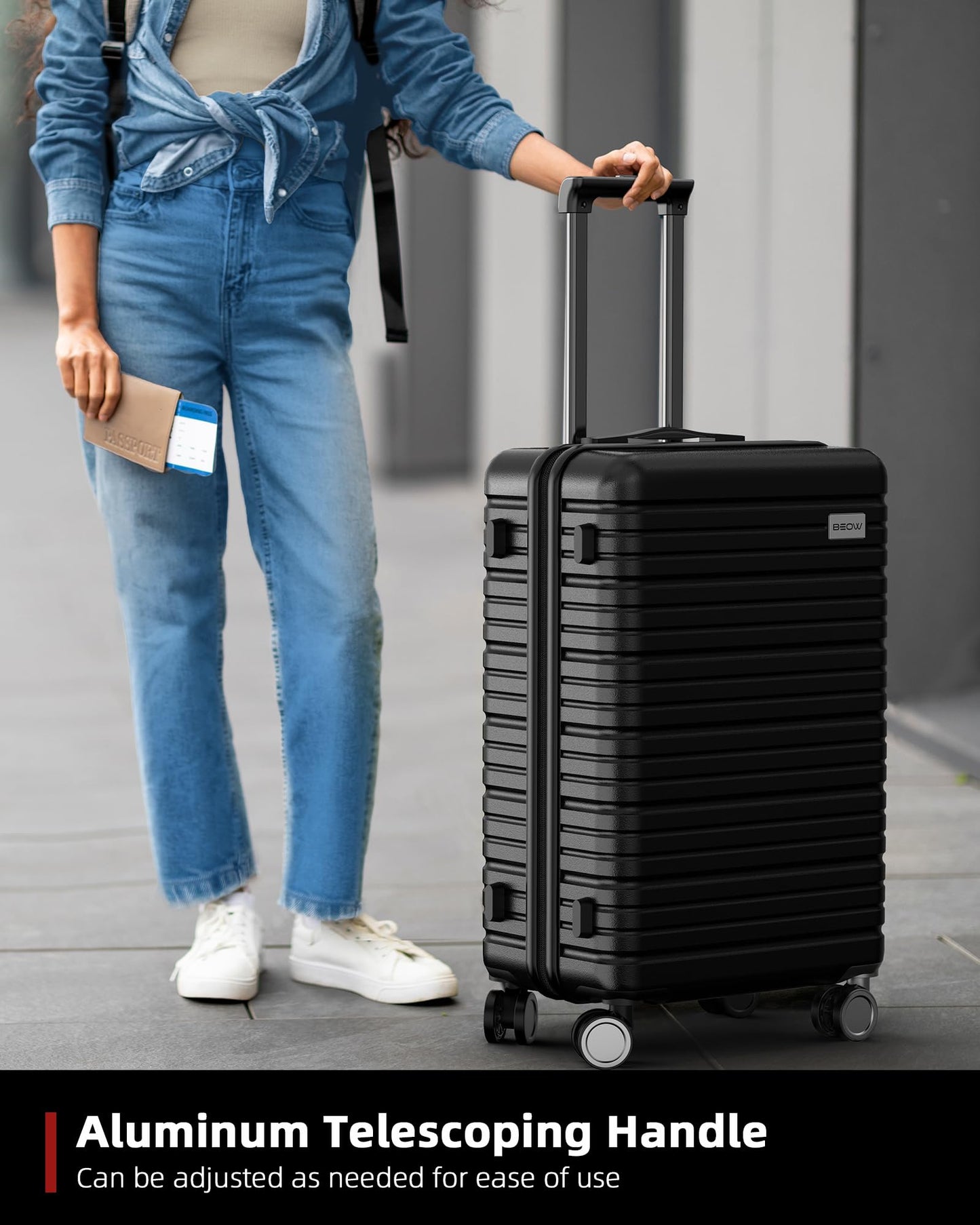 BEOW Luggage Sets, Expandable Luggage Sets with Spinner Wheels, TSA Lock Suitcases with Carry on Luggage