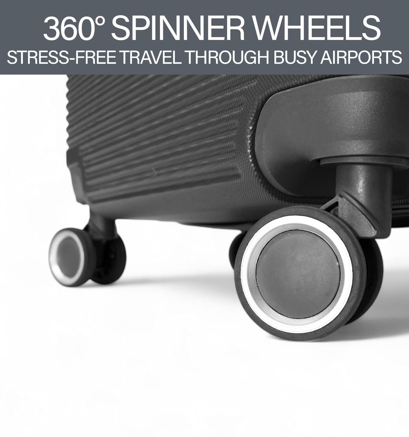 Bordlite Lightweight 8-Wheel Spinner Suitcase – Durable Hardshell Luggage with Adjustable Trolley Handle, Combination Lock, and 360° Double-Wheel Stability