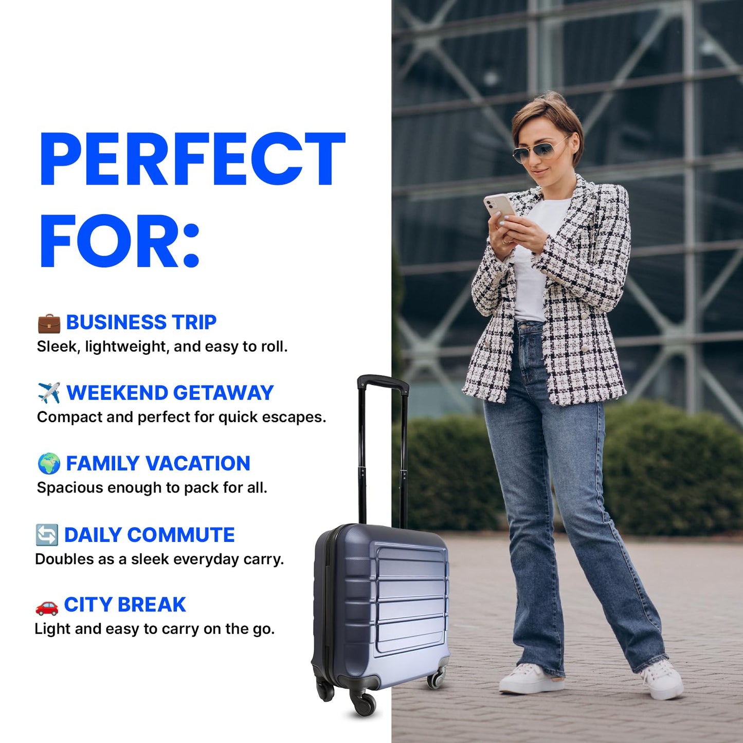 Bordlite Lightweight ABS Underseat Hard Cabin Suitcase - 45x36x20cm | Cabin Approved EasyJet, British Airways, Emirates, Virgin Atlantic & More
