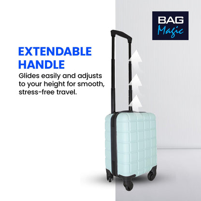 Ryanair Wizzair Lightweight ABS Underseat suitcase approved 40x25x20cm including wheels is seafoam colour