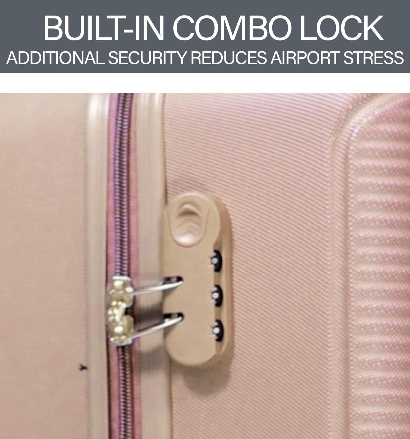 Bordlite Lightweight 8-Wheel Spinner Suitcase – Durable Hardshell Luggage with Adjustable Trolley Handle, Combination Lock, and 360° Double-Wheel Stability