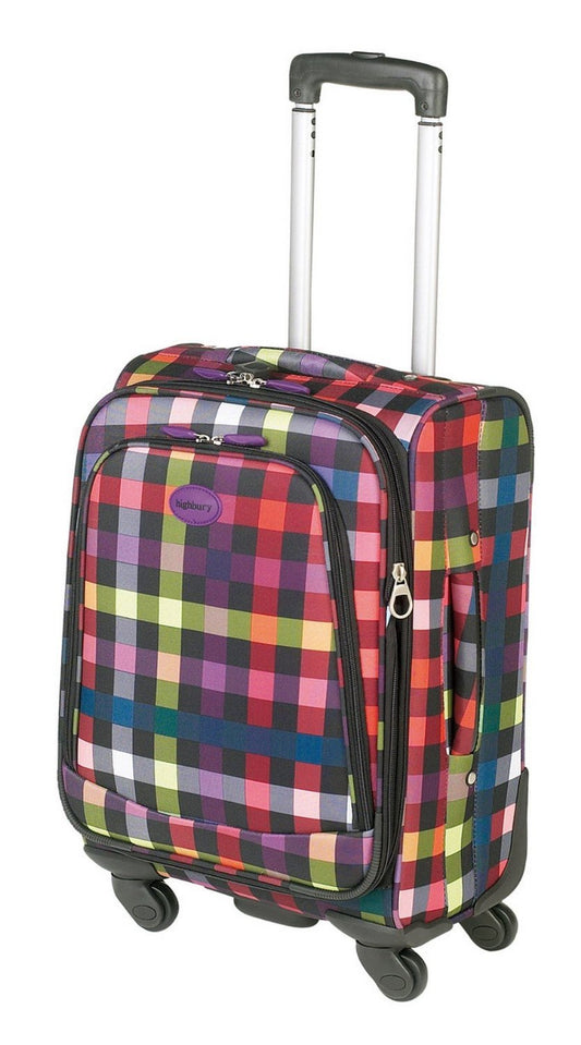 HIGHBURY - 4 Spinner Wheel Suitcase Trolley Case - Multi Coloured Box Design
