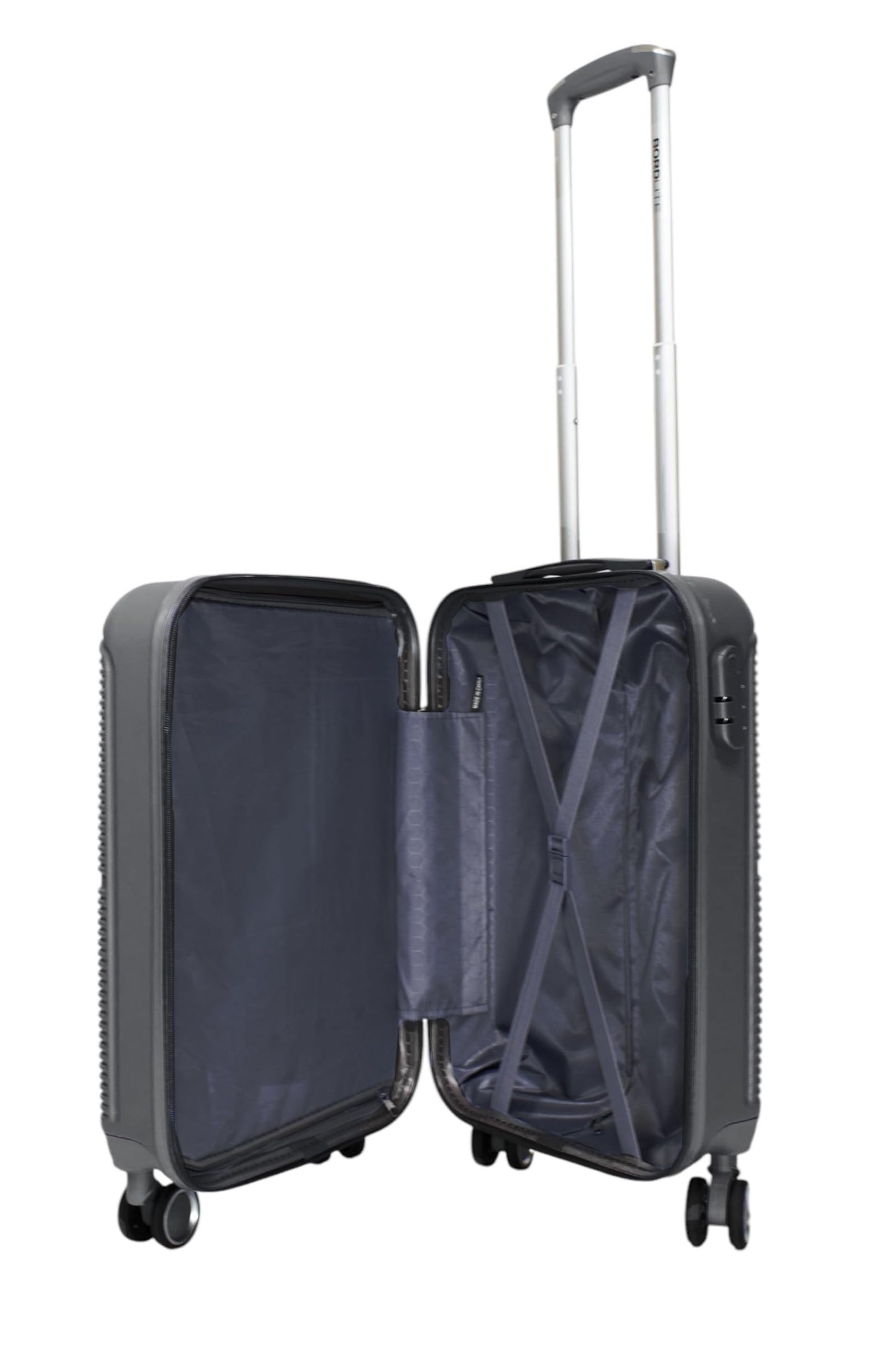 Bordlite Lightweight 8-Wheel Spinner Suitcase – Durable Hardshell Luggage with Adjustable Trolley Handle, Combination Lock, and 360° Double-Wheel Stability