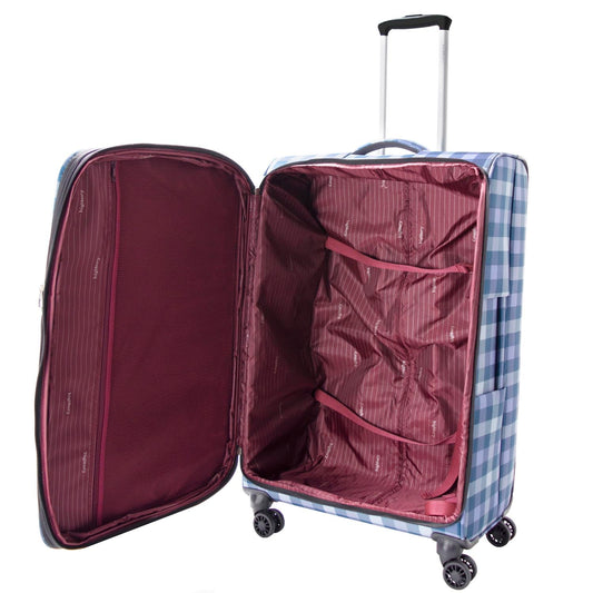 Highbury Stylish 4 Spinner Wheel Suitcase Trolley Case Range (Large 76 CM, Blue Box)