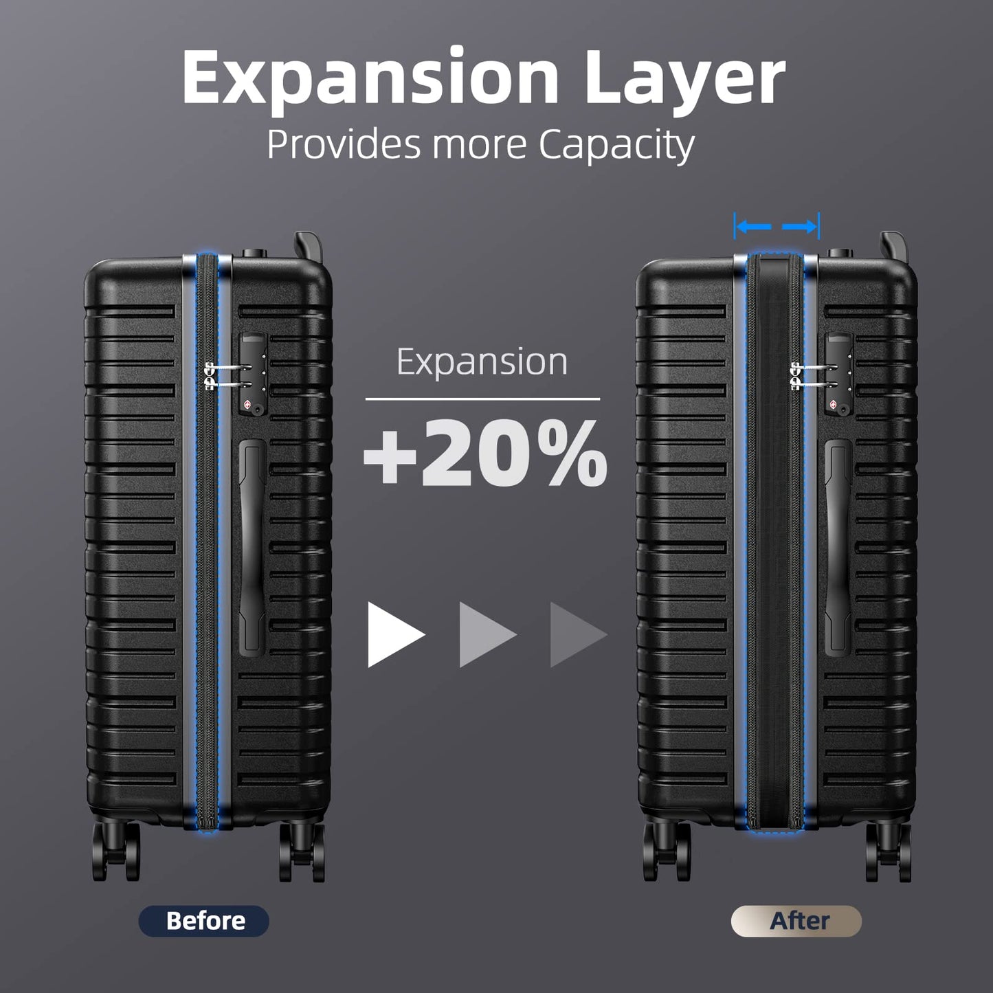 BEOW Luggage Sets, Expandable Luggage Sets with Spinner Wheels, TSA Lock Suitcases with Carry on Luggage