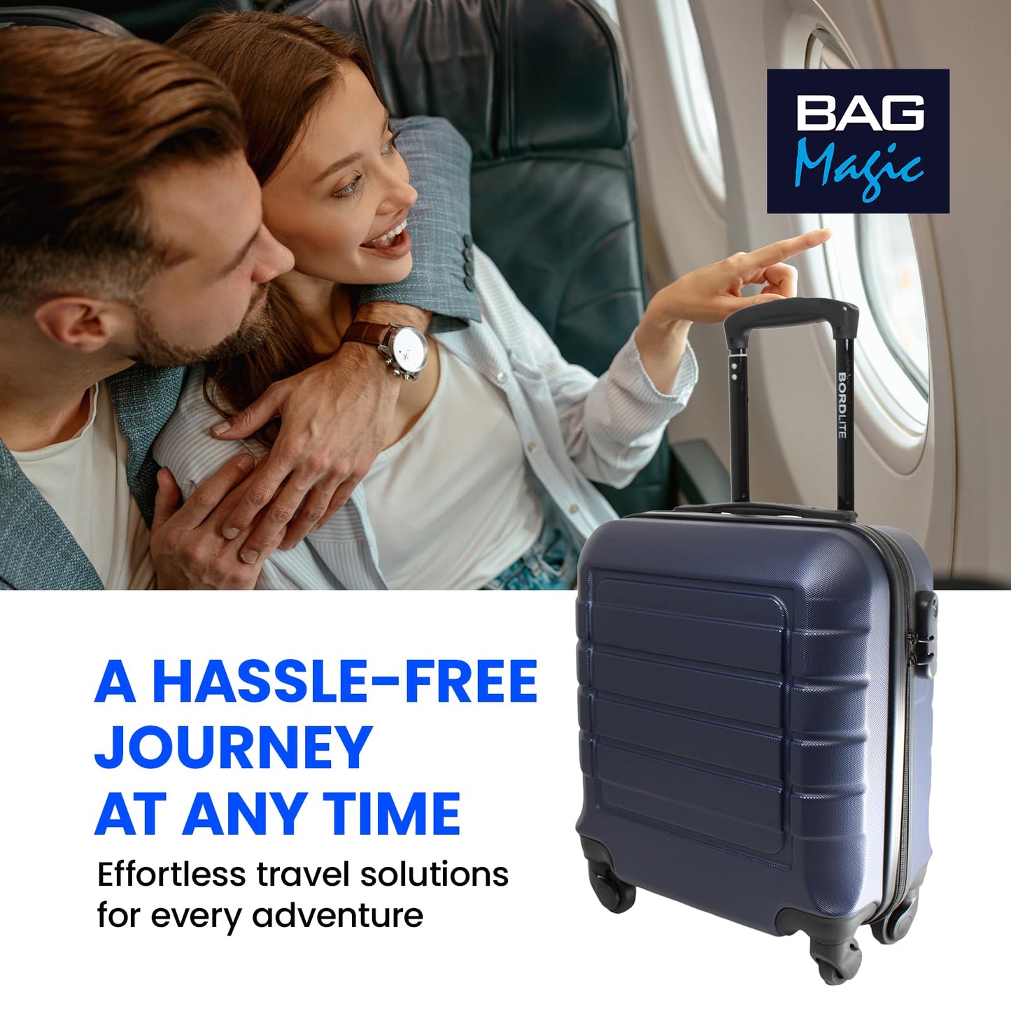 Bordlite Lightweight ABS Underseat Hard Cabin Suitcase - 45x36x20cm | Cabin Approved EasyJet, British Airways, Emirates, Virgin Atlantic & More