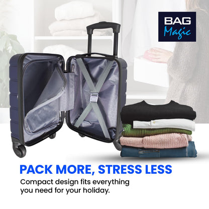 Ryanair wizzair Lightweight ABS Underseat Hard Cabin Suitcase 40x25x20cm | Cabin Approved Wizzair, RyanAir - Navy