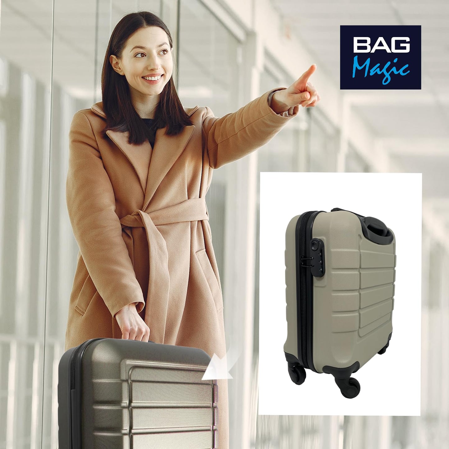 Bordlite Lightweight ABS Underseat Hard Cabin Suitcase - 45x36x20cm | Cabin Approved EasyJet, British Airways, Emirates, Virgin Atlantic & More