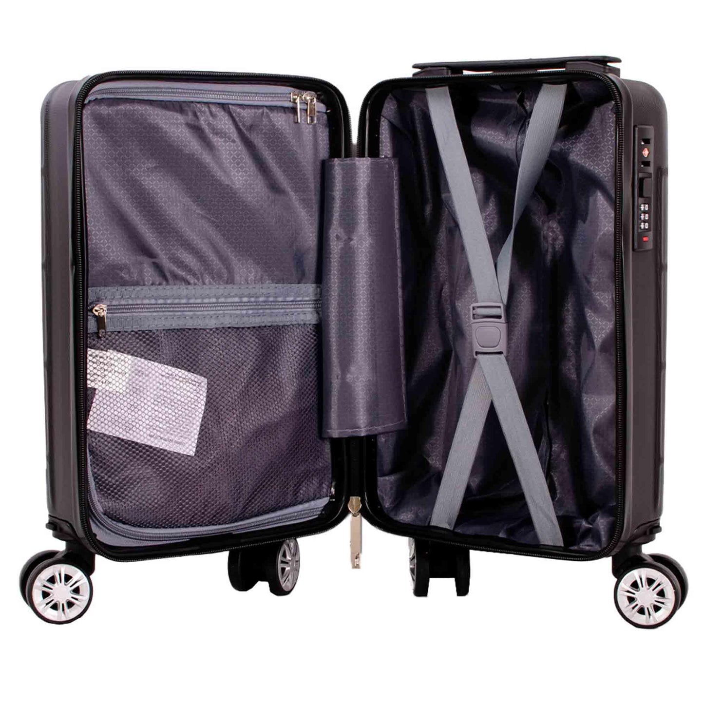 Ryanair Wizzair Lightweight Underseat Carry-On Luggage, 40x25x20 cm, Black, 8-Wheel Spinner Suitcase