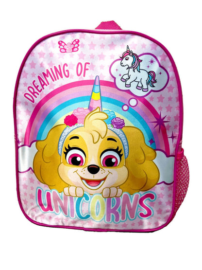 Paw Patrol Girls Backpack Skye Character Bag Kids School Rucksack Pink Carry Bag