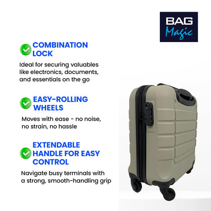 Bordlite Lightweight ABS Underseat Hard Cabin Suitcase - 45x36x20cm | Cabin Approved EasyJet, British Airways, Emirates, Virgin Atlantic & More