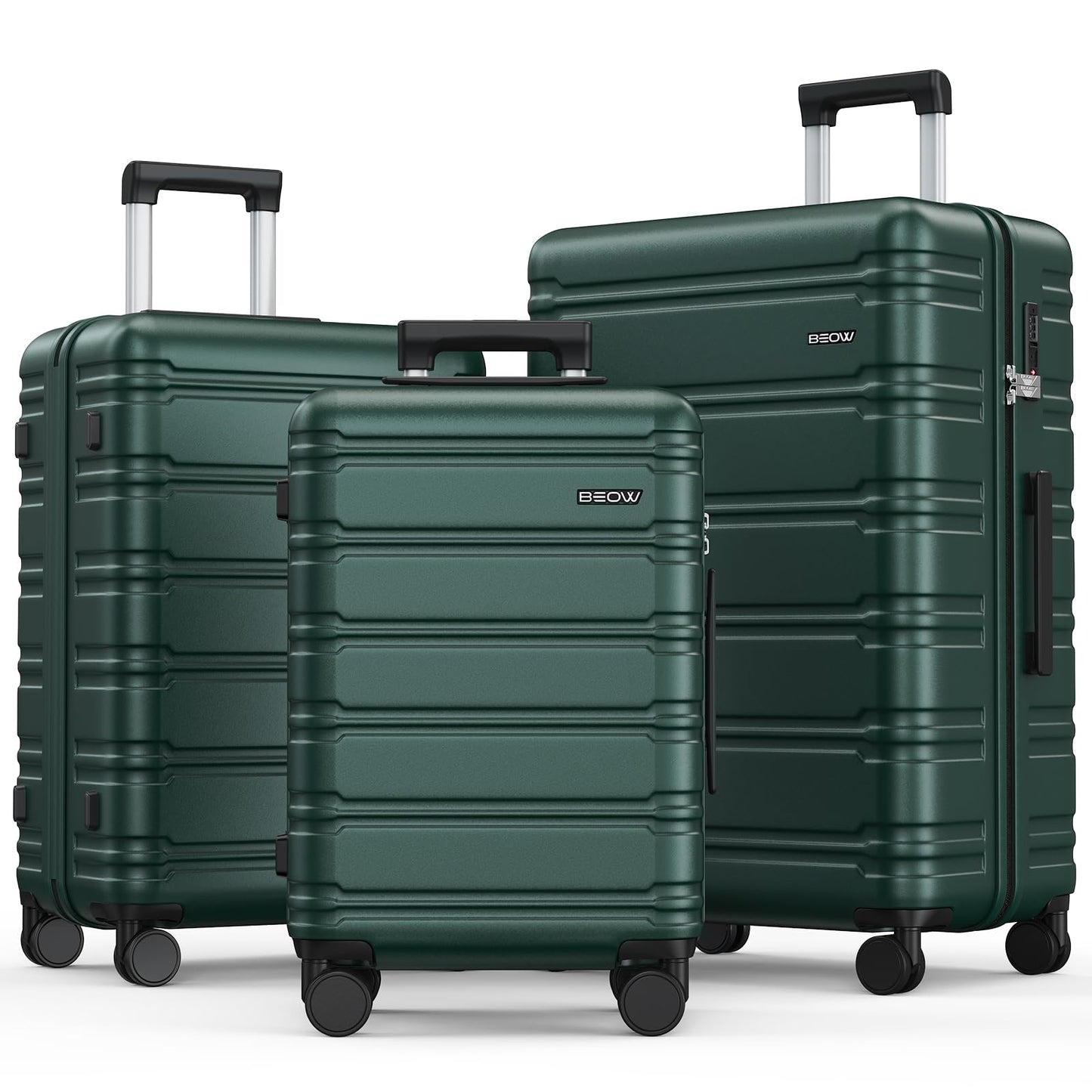 BEOW Luggage Sets 3 Piece Hardside Expandable Suitcase Set with Spinner Wheels Durable Lightweight Luggage with TSA Lock