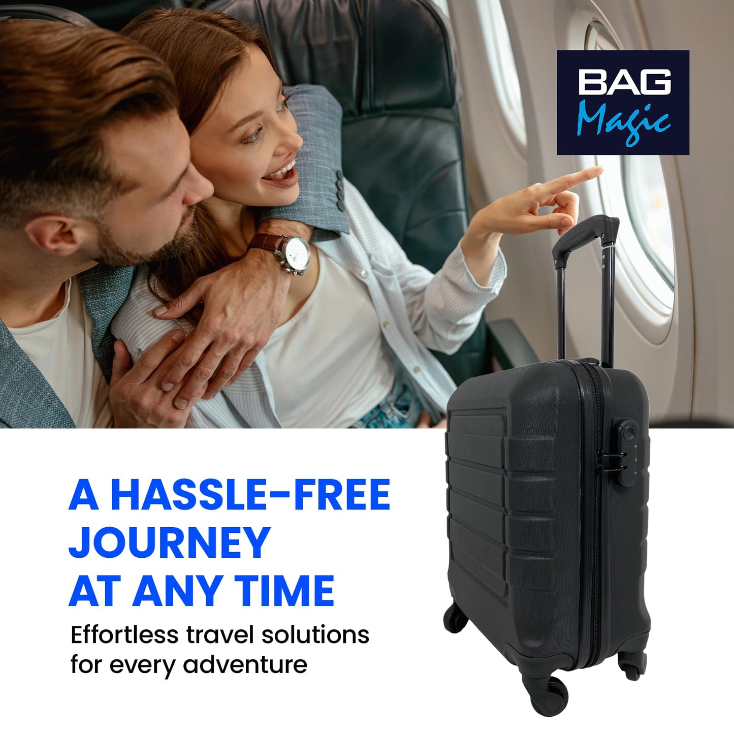 Bordlite Lightweight ABS Underseat Hard Cabin Suitcase - 45x36x20cm | Cabin Approved EasyJet, British Airways, Emirates, Virgin Atlantic & More