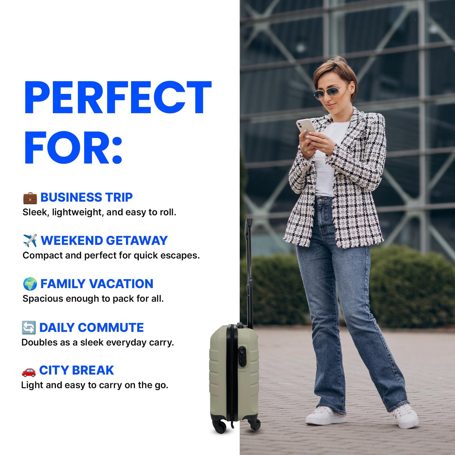 Bordlite Lightweight ABS Underseat Hard Cabin Suitcase - 45x36x20cm | Cabin Approved EasyJet, British Airways, Emirates, Virgin Atlantic & More