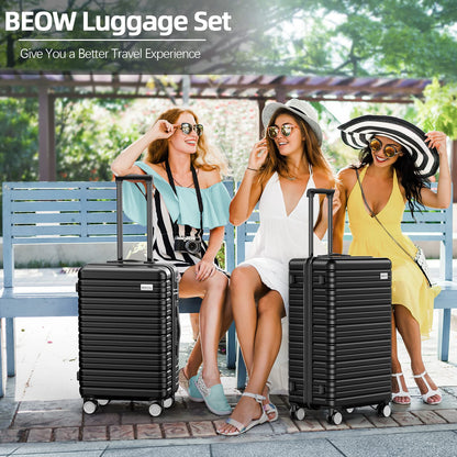 BEOW Luggage Sets, Expandable Luggage Sets with Spinner Wheels, TSA Lock Suitcases with Carry on Luggage