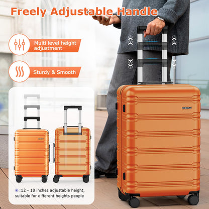BEOW Luggage Sets 3 Piece Hardside Expandable Suitcase Set with Spinner Wheels Durable Lightweight Luggage with TSA Lock