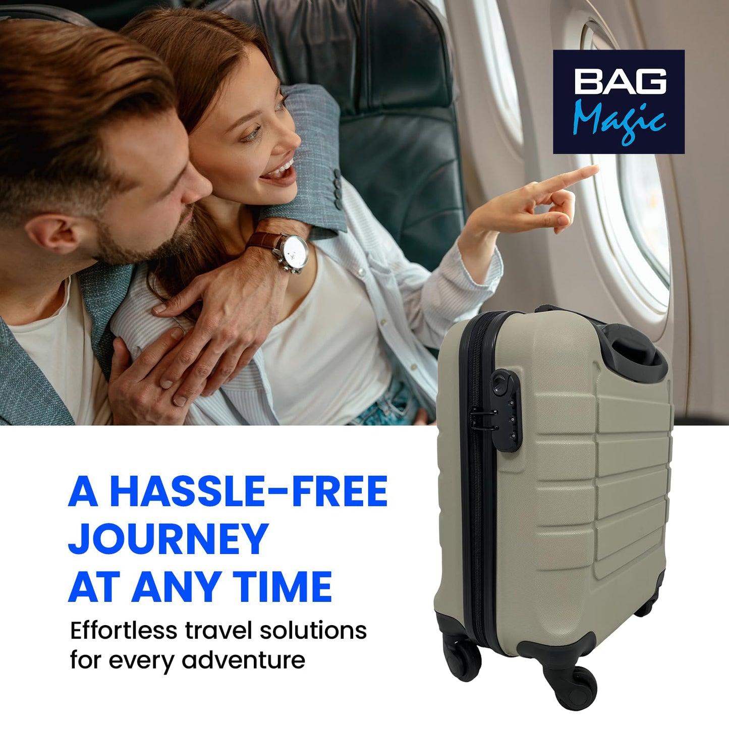Bordlite Lightweight ABS Underseat Hard Cabin Suitcase - 45x36x20cm | Cabin Approved EasyJet, British Airways, Emirates, Virgin Atlantic & More