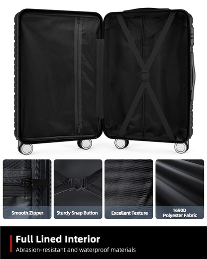 BEOW Luggage Sets, Expandable Luggage Sets with Spinner Wheels, TSA Lock Suitcases with Carry on Luggage