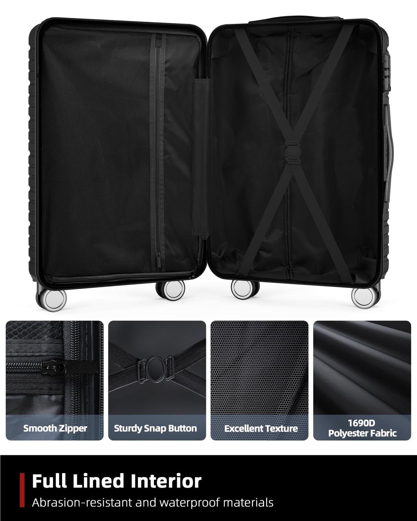BEOW Luggage Sets, Expandable Luggage Sets with Spinner Wheels, TSA Lock Suitcases with Carry on Luggage