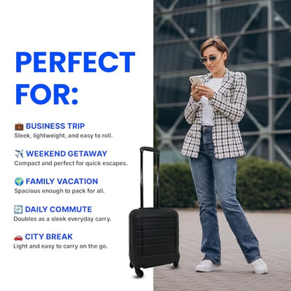 Bordlite Lightweight ABS Underseat Hard Cabin Suitcase - 45x36x20cm | Cabin Approved EasyJet, British Airways, Emirates, Virgin Atlantic & More
