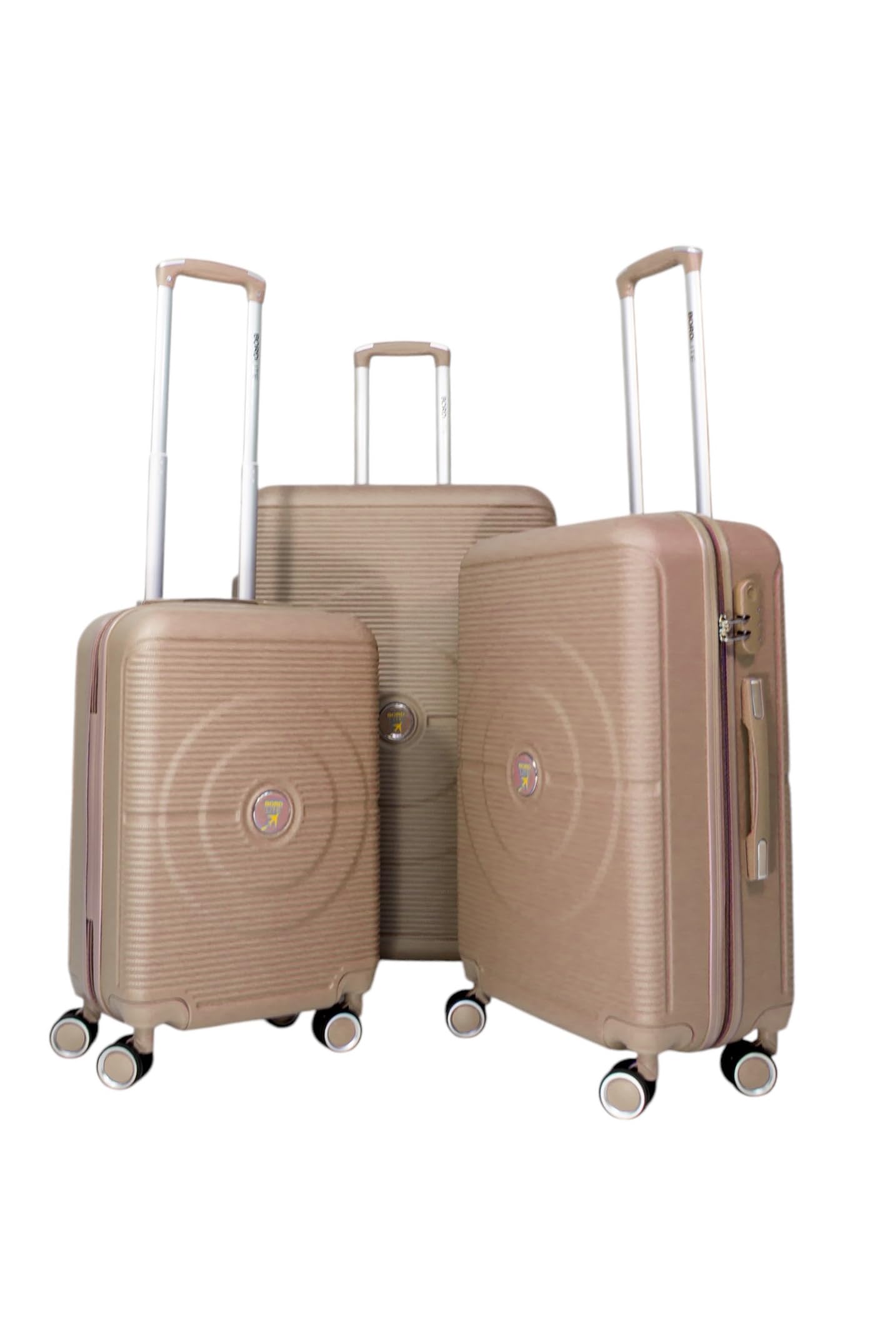 Bordlite Lightweight 8-Wheel Spinner Suitcase – Durable Hardshell Luggage with Adjustable Trolley Handle, Combination Lock, and 360° Double-Wheel Stability