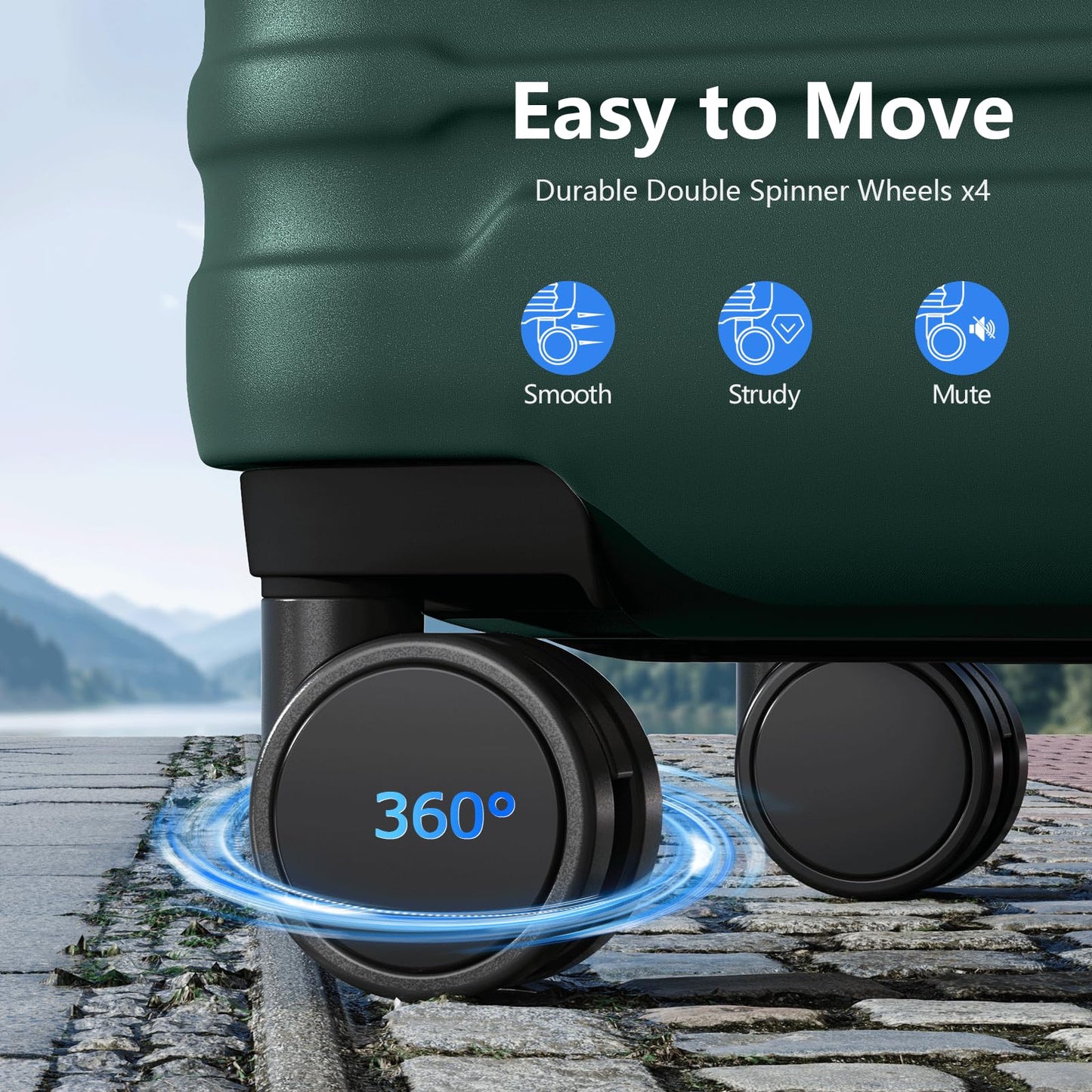 BEOW Luggage Sets 3 Piece Hardside Expandable Suitcase Set with Spinner Wheels Durable Lightweight Luggage with TSA Lock