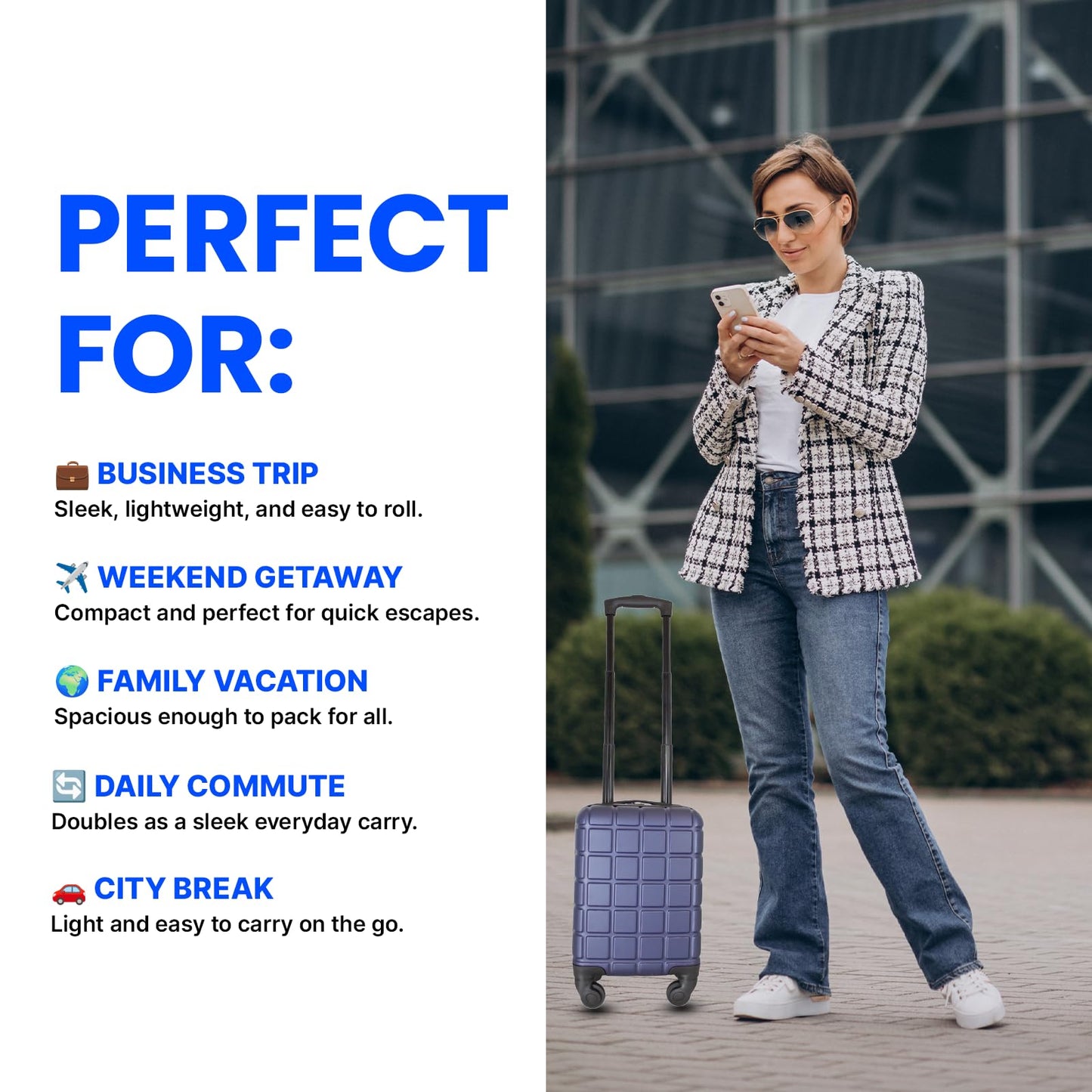 Ryanair wizzair Lightweight ABS Underseat Hard Cabin Suitcase 40x25x20cm | Cabin Approved Wizzair, RyanAir - Navy