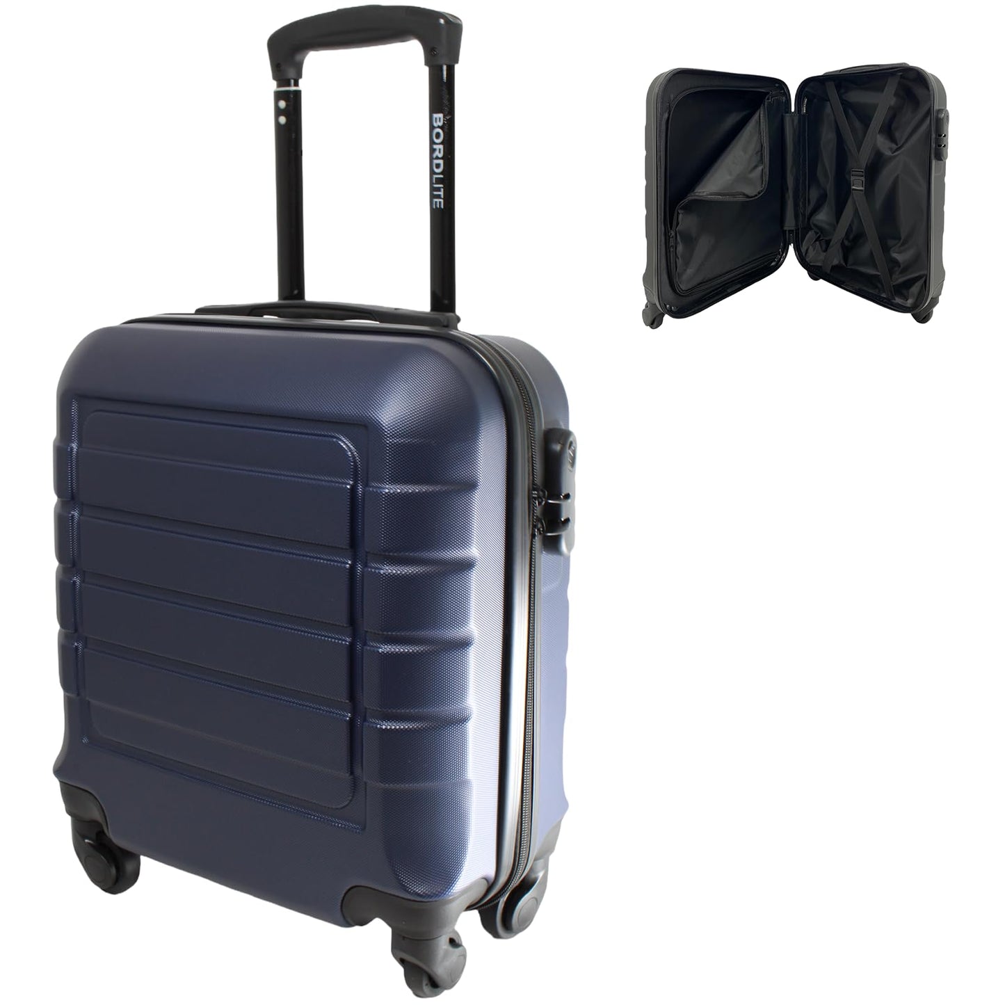 Bordlite Lightweight ABS Underseat Hard Cabin Suitcase - 45x36x20cm | Cabin Approved EasyJet, British Airways, Emirates, Virgin Atlantic & More