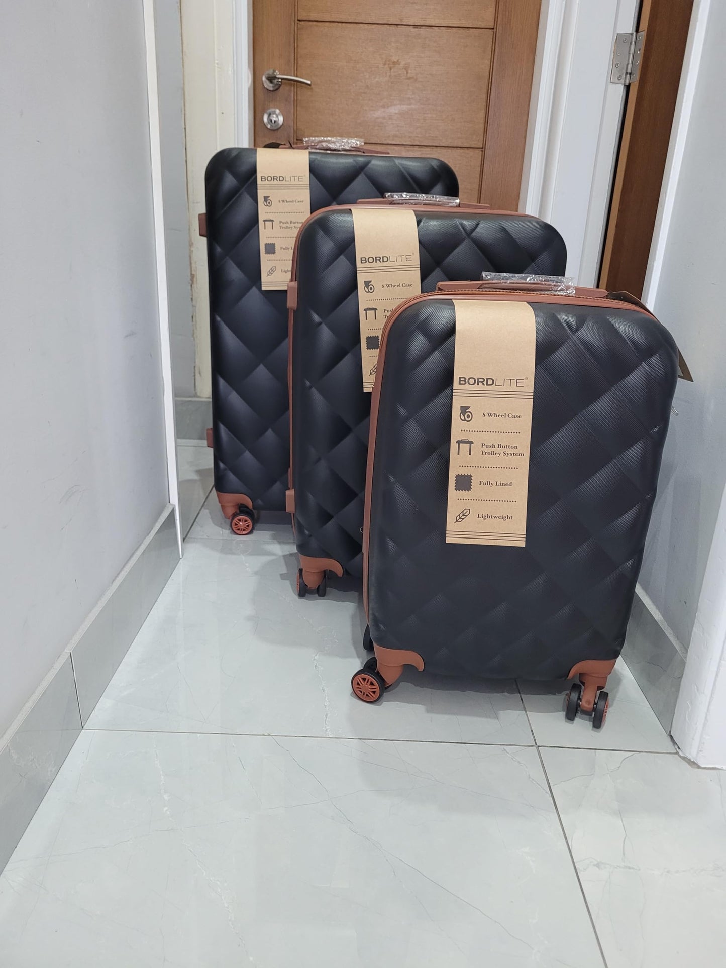 Bordlite Hardshell 3 Piece Trolley Suitcase Set