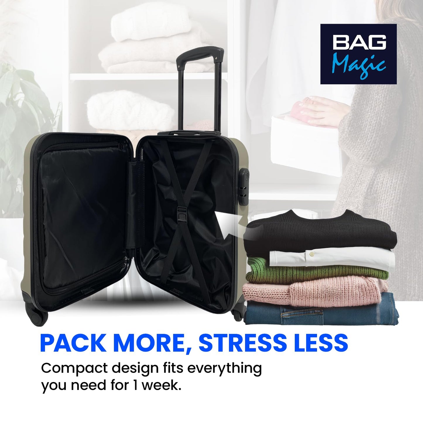 Bordlite Lightweight ABS Underseat Hard Cabin Suitcase - 45x36x20cm | Cabin Approved EasyJet, British Airways, Emirates, Virgin Atlantic & More