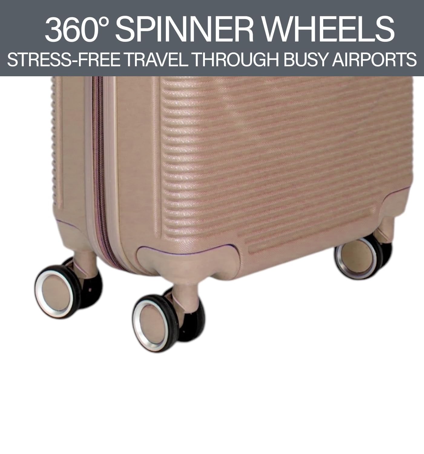 Bordlite Lightweight 8-Wheel Spinner Suitcase – Durable Hardshell Luggage with Adjustable Trolley Handle, Combination Lock, and 360° Double-Wheel Stability