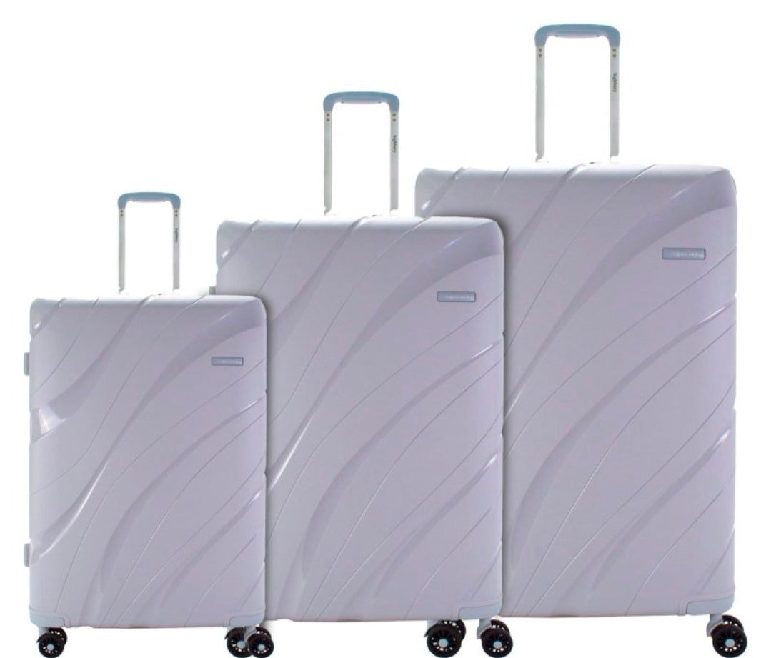 Highbury Zenith hardshell trolley suitcase set in teal and silver colour