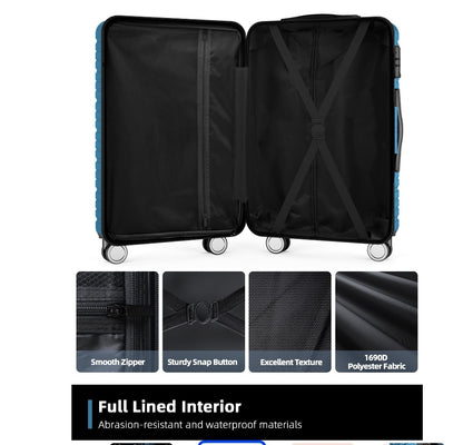 4 piece hardshell trolley suitcase set lightweight durable 360 degree spinner wheels with tsa locks