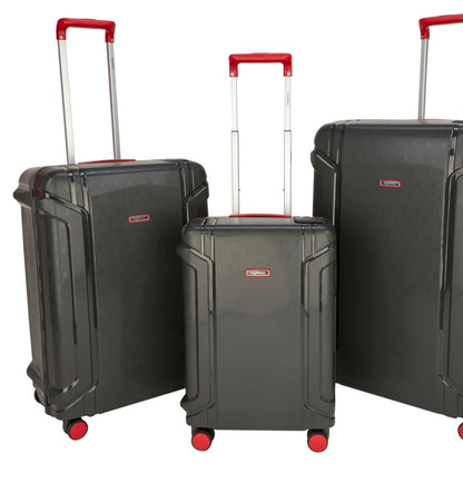 Highbury Guard hard luggage trolley set in Dark Grey, silver or teal colour