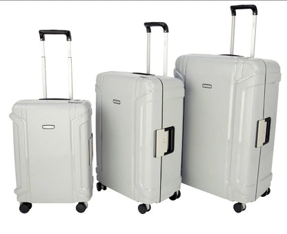 Highbury Guard hard luggage trolley set in Dark Grey, silver or teal colour