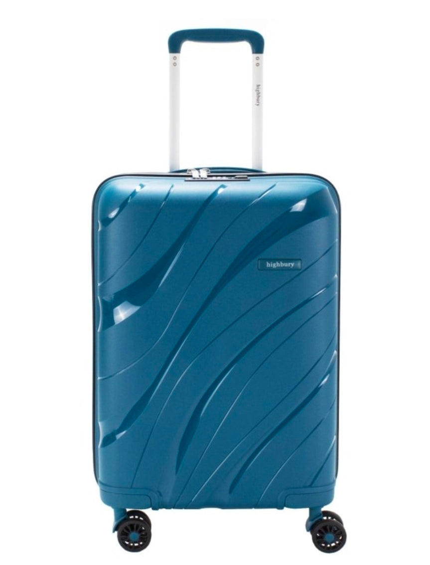 Highbury Zenith hardshell trolley suitcase set in teal and silver colour