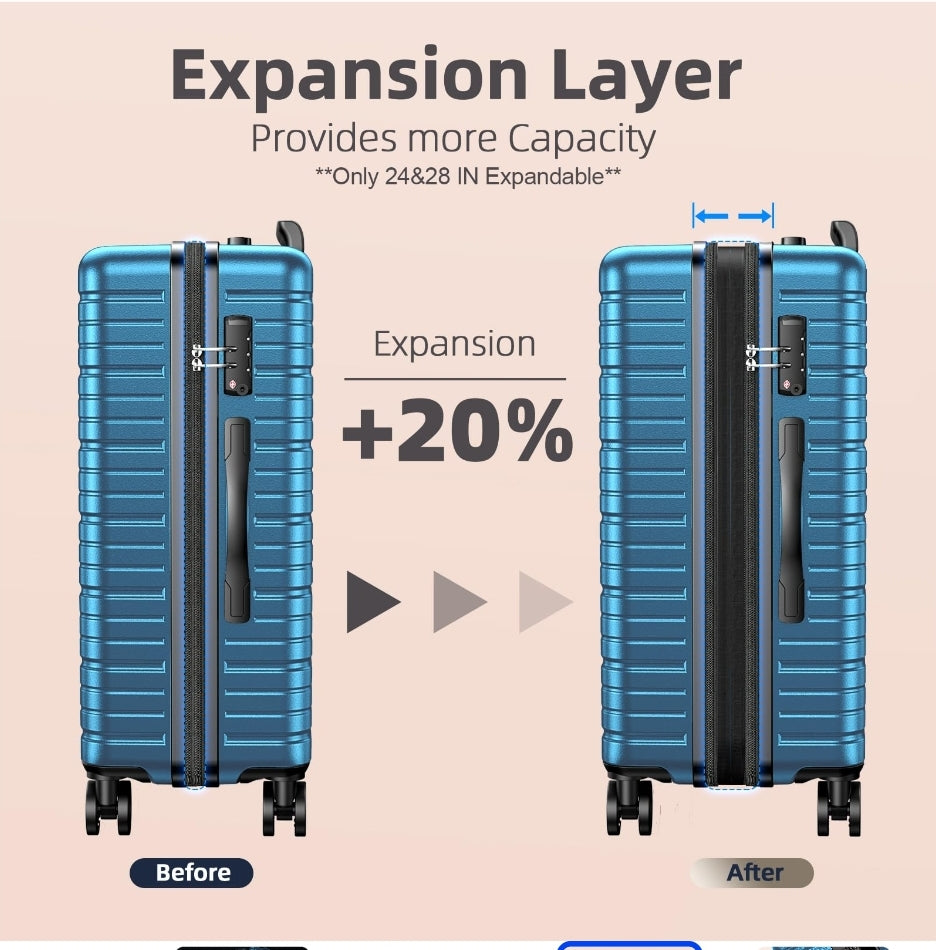 4 piece hardshell trolley suitcase set lightweight durable 360 degree spinner wheels with tsa locks