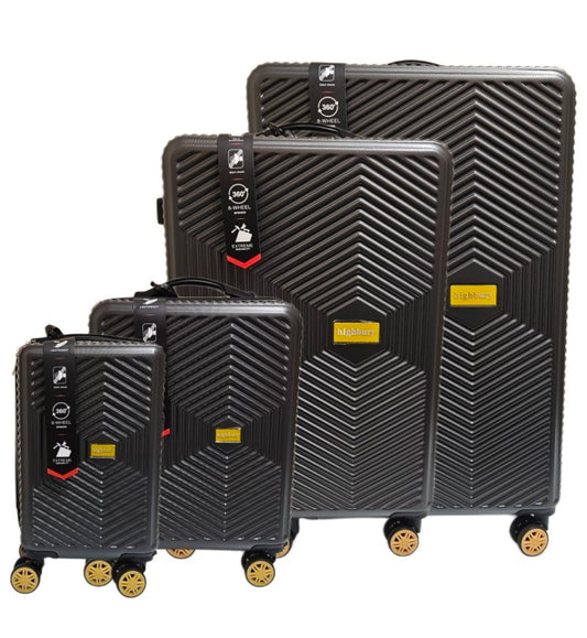 Highbury Yellowstone Hardshell Trolley Suitcase set of 4 in Grey colour